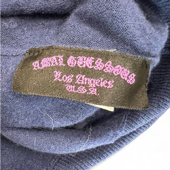 Amal Guessos | S |100% Cashmere Sleeveless Tank Top Knit Spider Web Bling - Picture 5 of 6